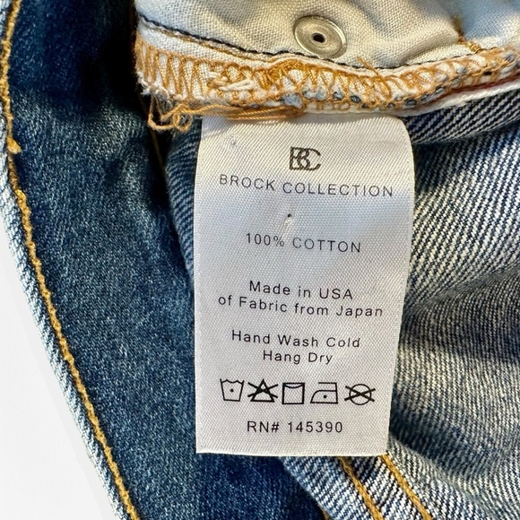 Brock Collection Medium Wash Blue Cotton Cropped Length Straight Leg Jeans Sz 2 - Picture 5 of 15
